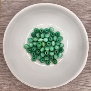 Cats Eye Round Bead Lot of 50 Cat's Eye Glass Fiber Optic Glass Bead